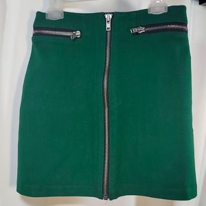 Beautiful Combed Felt Miniskirt, Pool Table Green, S